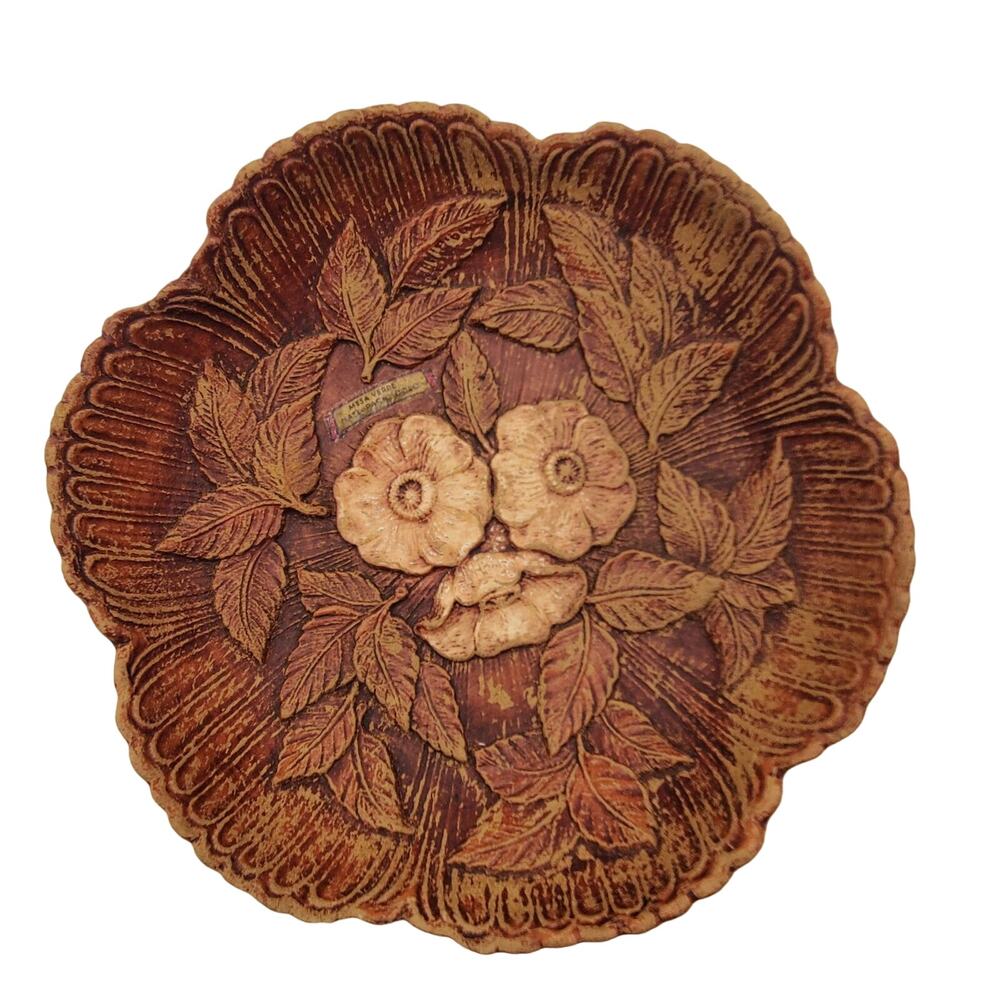 1955 Rustic Floral Bowl Mesa Verde National Park‎ Travel Souvenir Decor